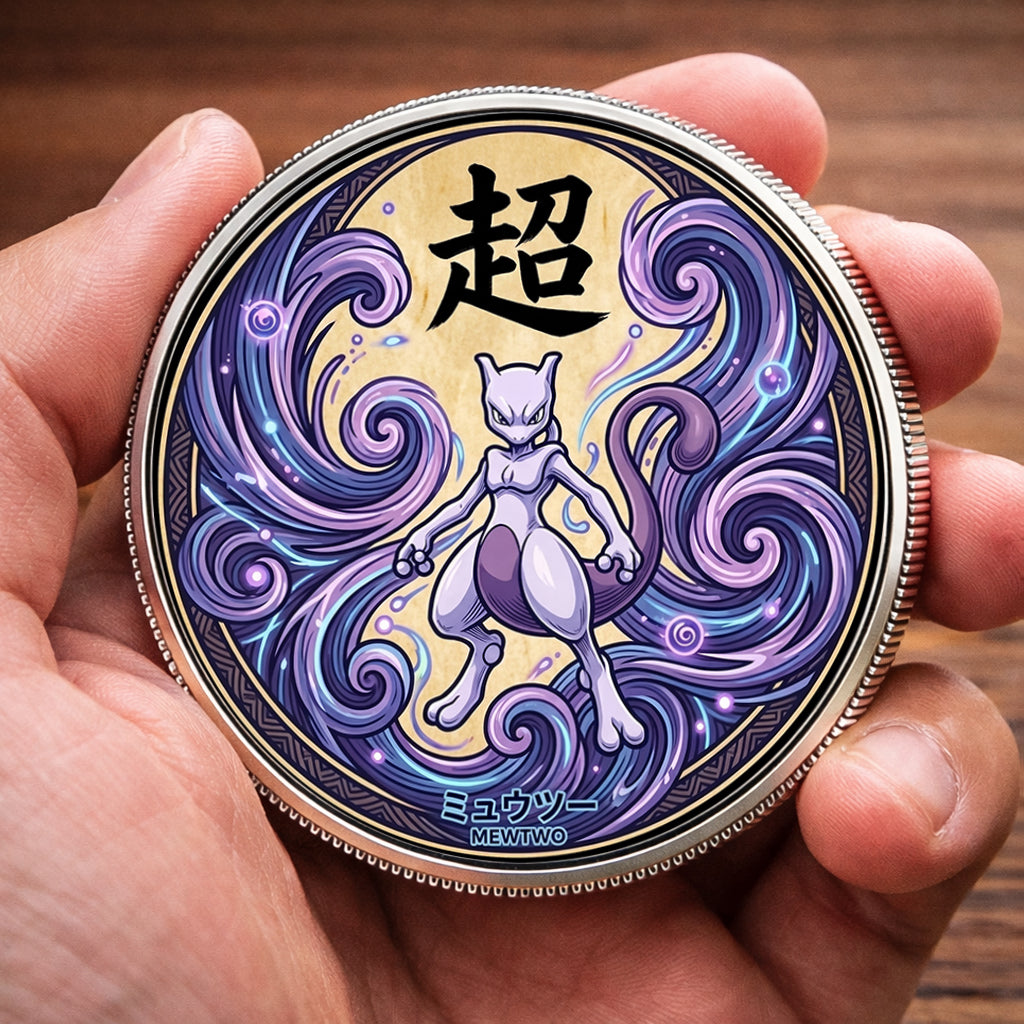 PKM Mewtwo Kanji Commemorative Coin – Limited Edition Collector’s Coin
