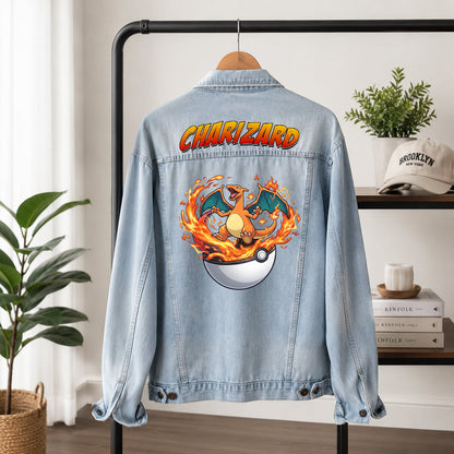 PKM Charizard Custom Lightweight Denim Jacket