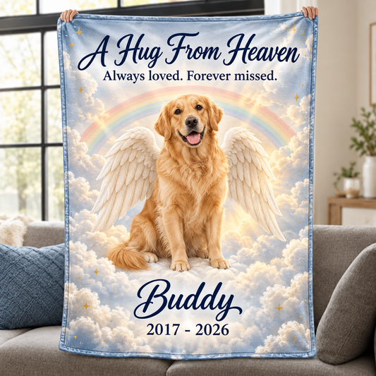 Personalized Sleeping Angel Custom Fleece Blanket