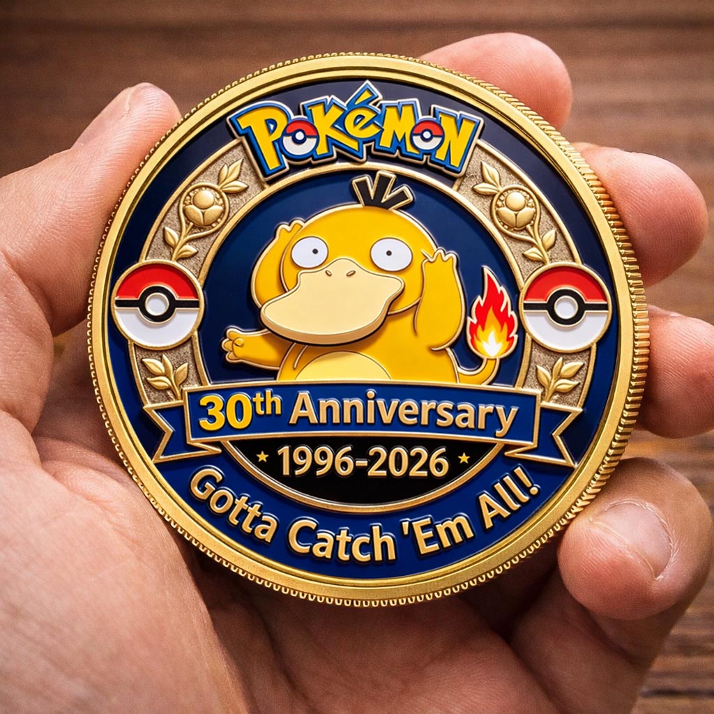 Poke 30th Anniversary Psyduck Collector Edition Printed Coin