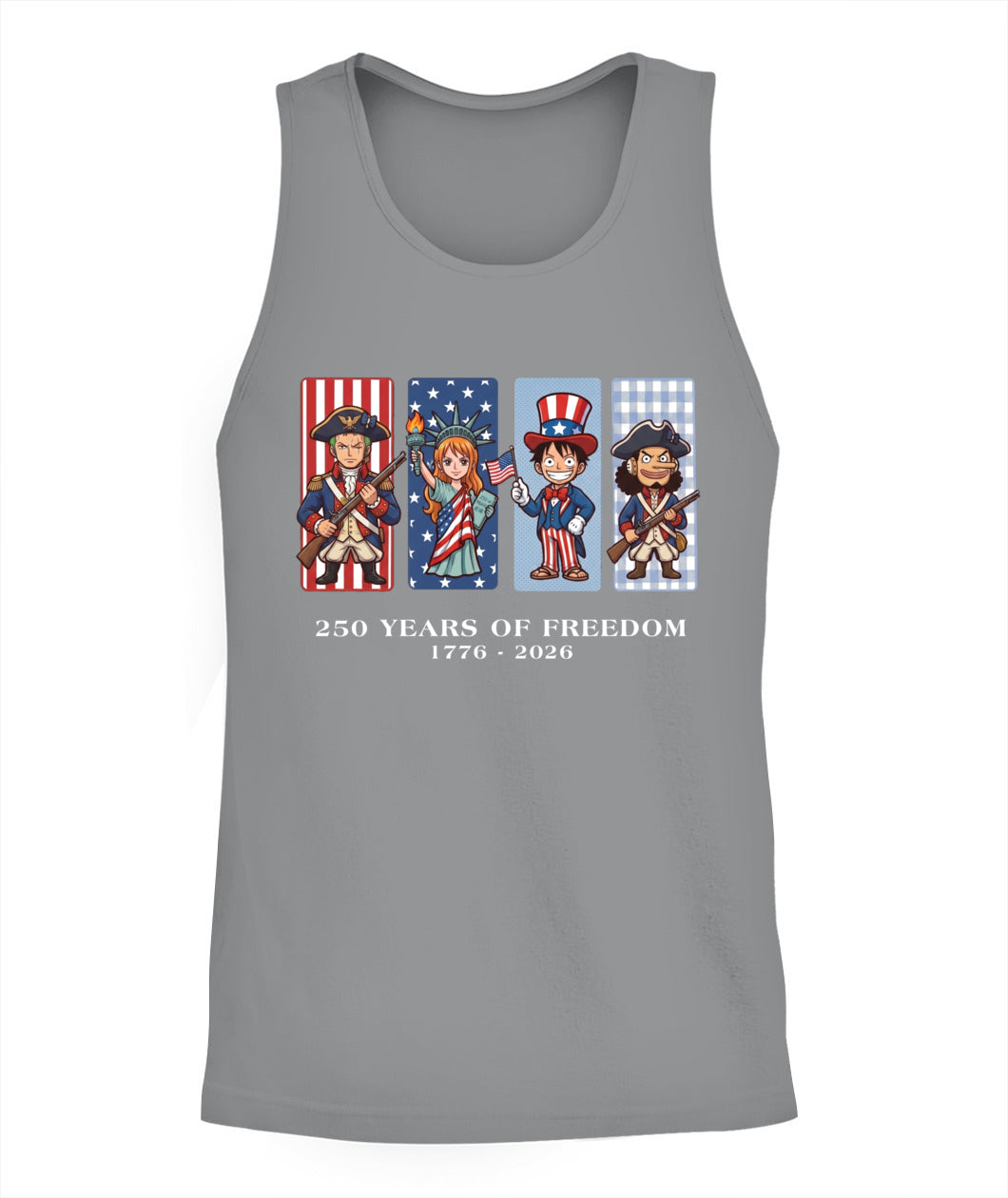 One Piece 250 Years of Freedom 1776–2026 Patriotic Printed Graphic Hoodie Sweatshirt T-Shirt