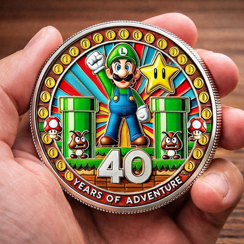 Super Mario 40th Anniversary Printed Commemorative Coin – Limited Edition Gaming Collector’s Coin