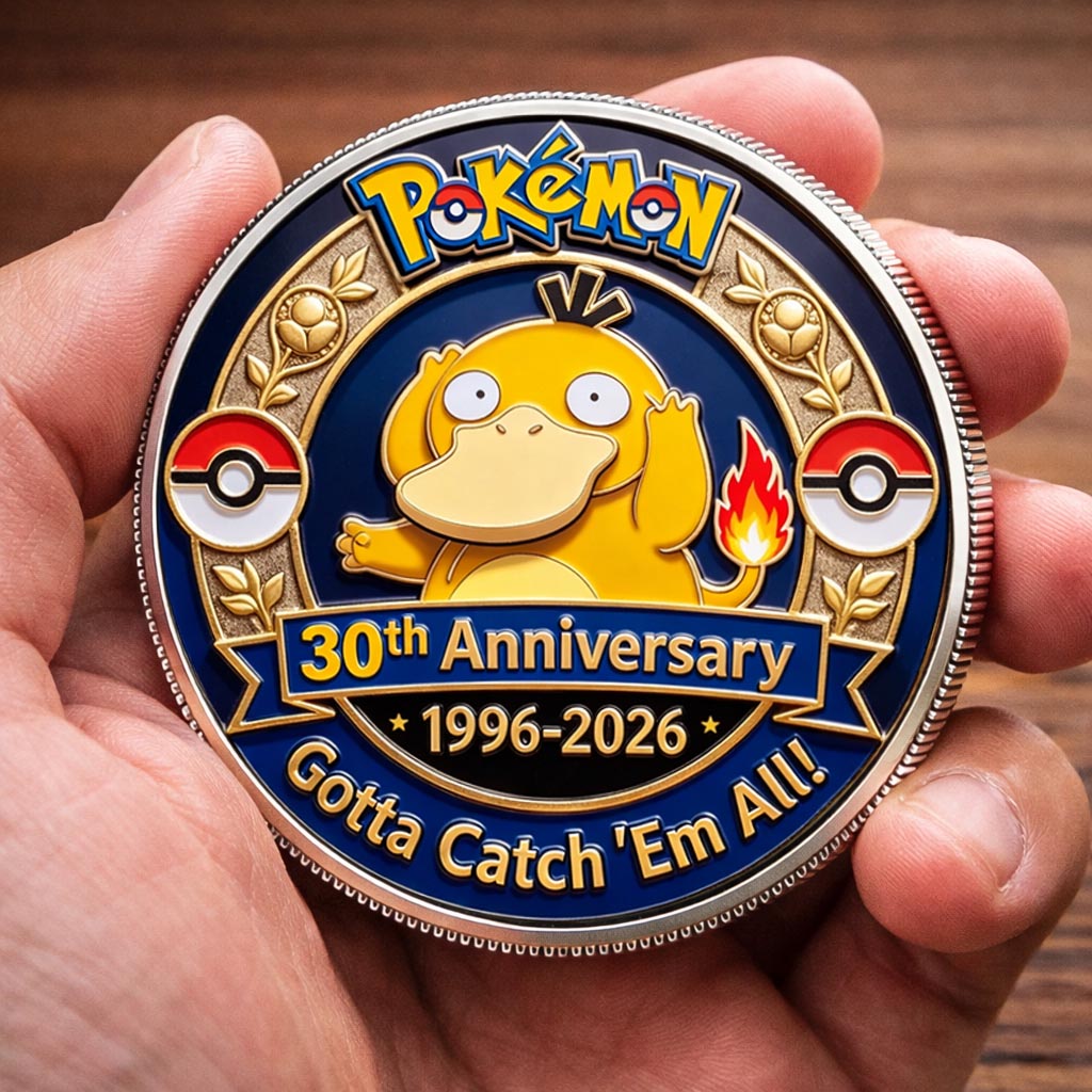 Poke 30th Anniversary Psyduck Collector Edition Printed Coin