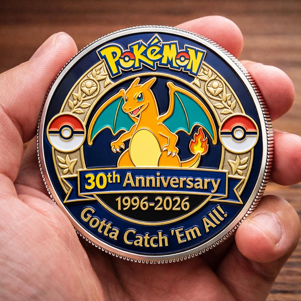Poke 30th Anniversary Charizard Collector Edition Printed Coin