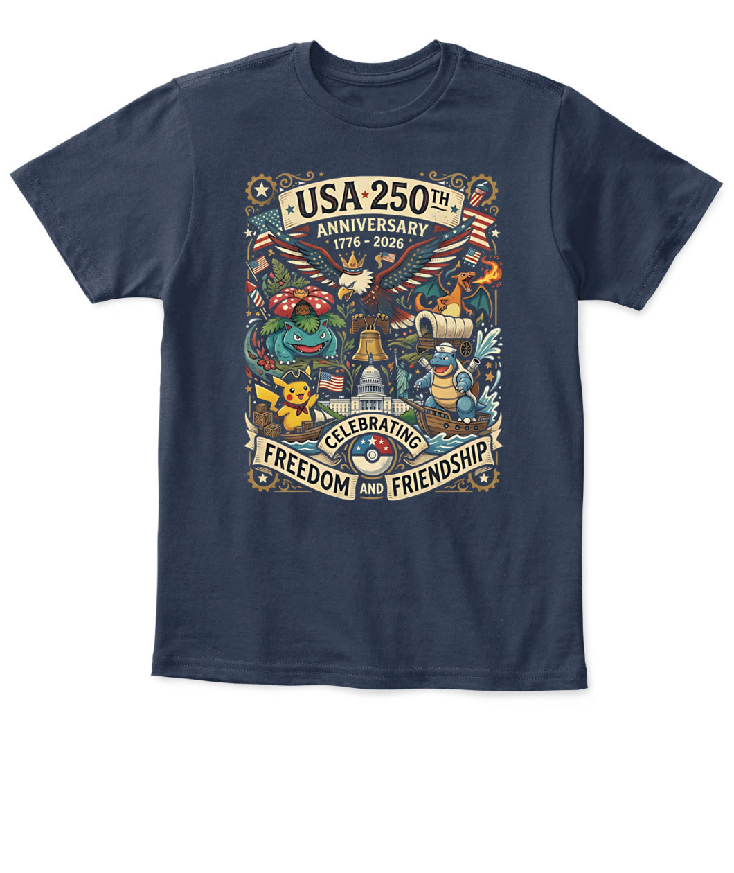PKM 250 Years of Freedom 1776–2026 Patriotic Printed Graphic Hoodie Sweatshirt T-Shirt