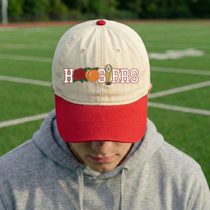 Embroidered Indiana Hoosiers Vintage Style Trucker Hat, Dyed Cap
