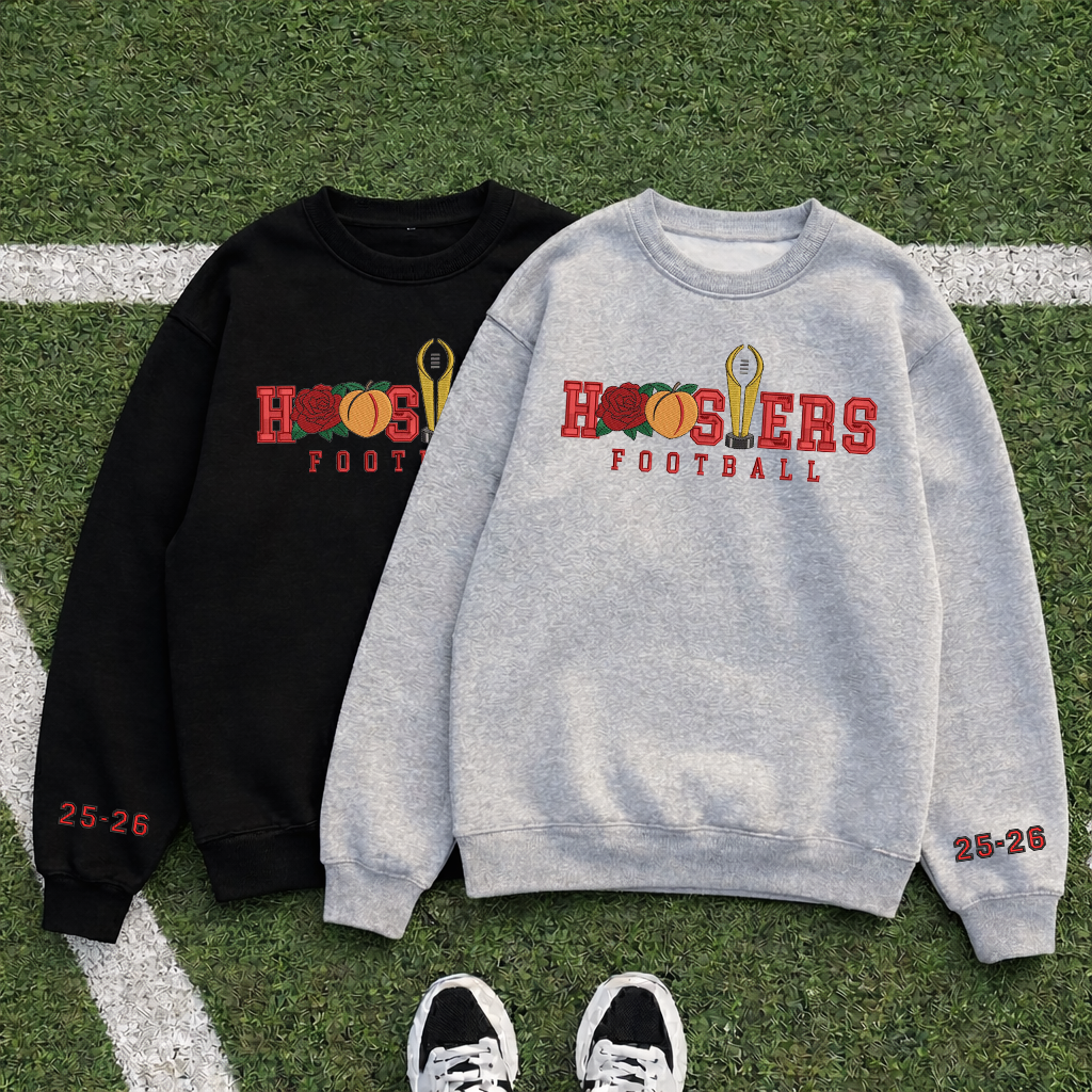 Embroidered Hoosiers Champs Sweatshirt: Rose & Peach Bowl 25/26 Quarter-Zip Sweatshirt, Hoodie Sweatshirt T-Shirt
