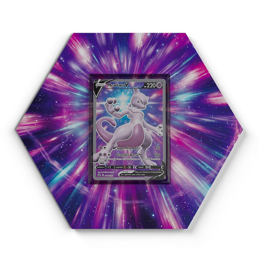 229 Mewtwo Pokémon Card Artwork Hexagon Display