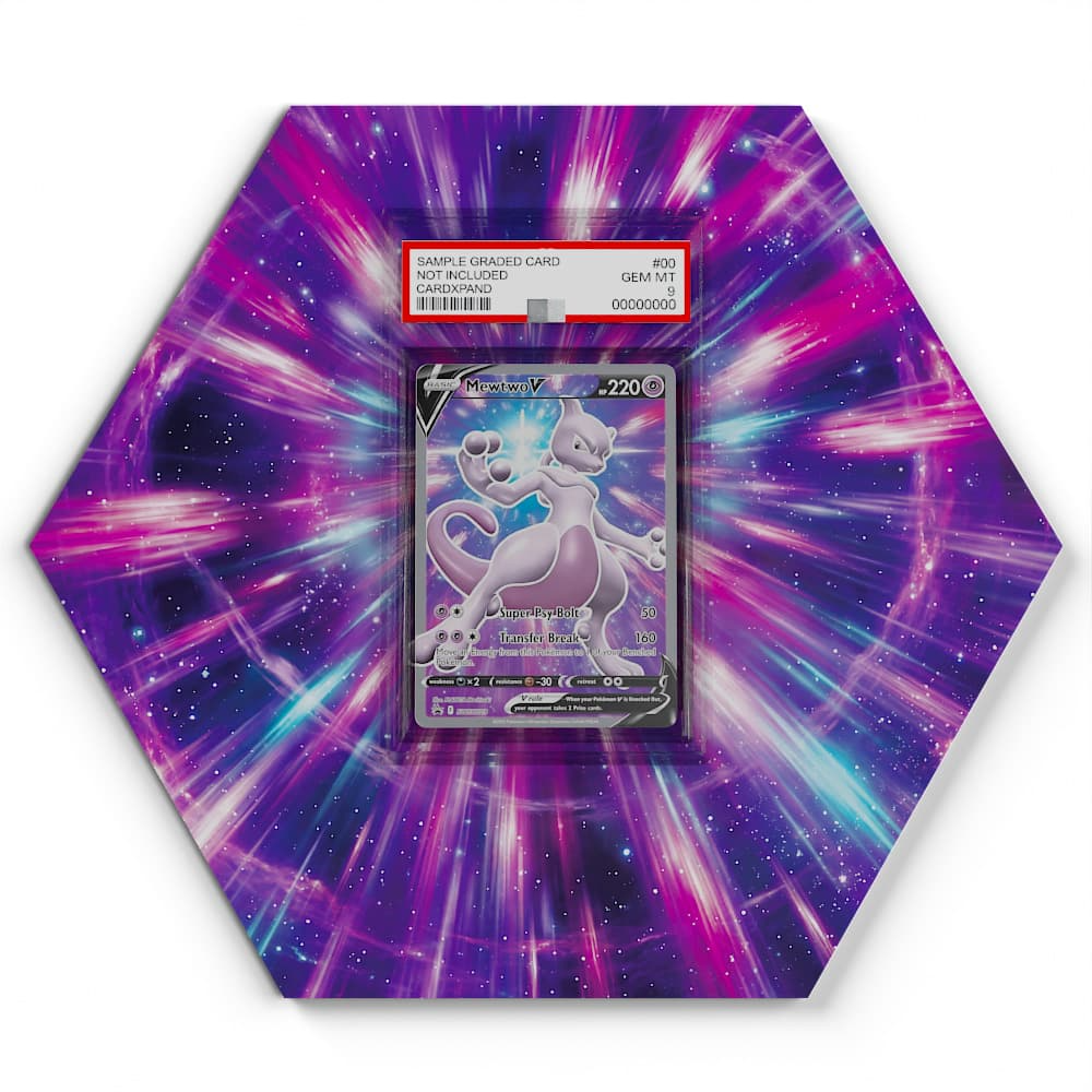 229 Mewtwo Pokémon Card Artwork Hexagon Display