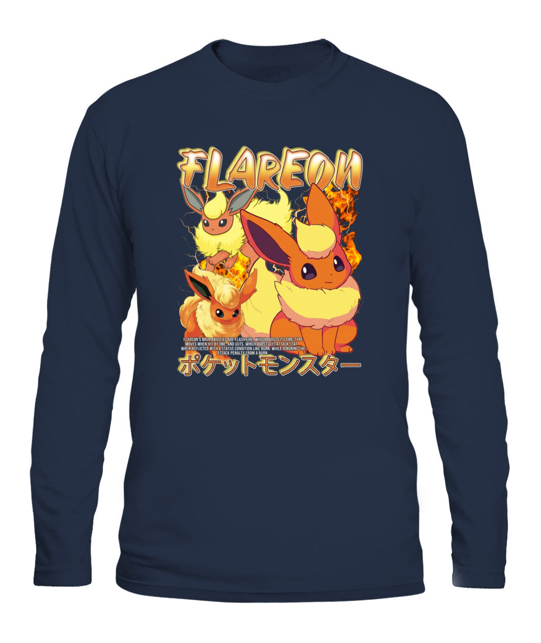 PKM Flareon Printed Graphic Sweatshirt T-Shirt