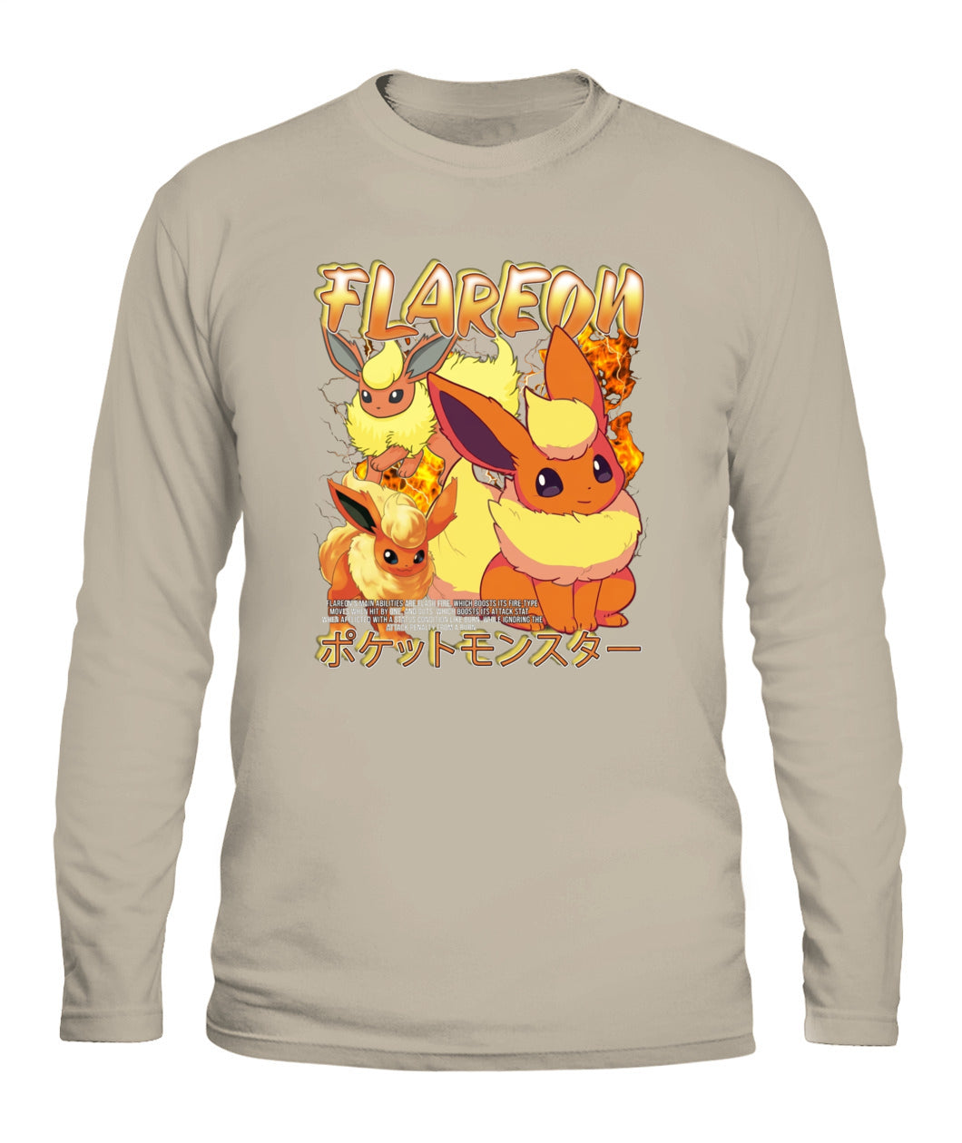 PKM Flareon Printed Graphic Sweatshirt T-Shirt