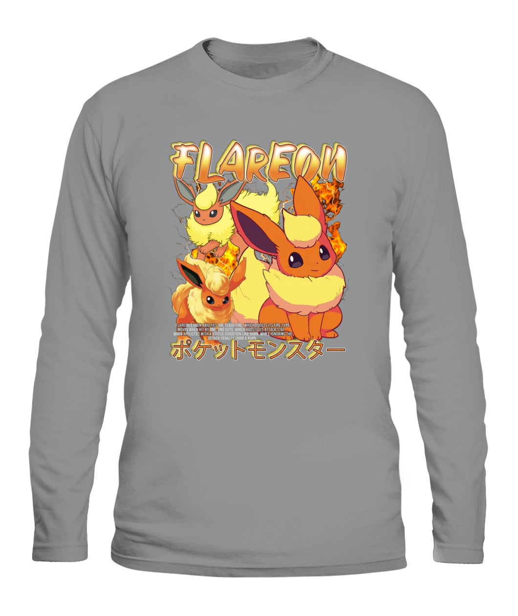PKM Flareon Printed Graphic Sweatshirt T-Shirt