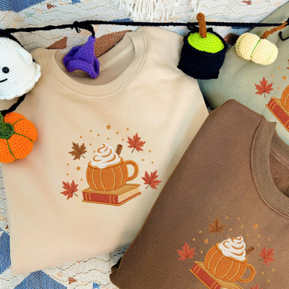 Halloween Personalized Embroidered Fall In Love With Reading Hoodie Sweatshirt T-Shirt