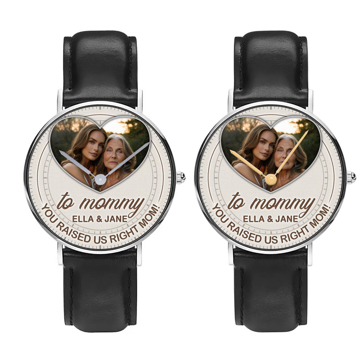 Mother's Day Gift For Mom Personalized Heartframe Photos Quartz Watch