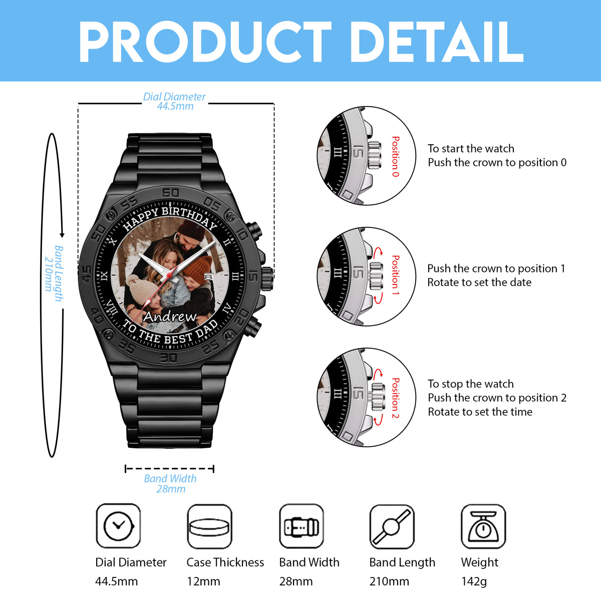 The Best Family Personalized Photo Watch