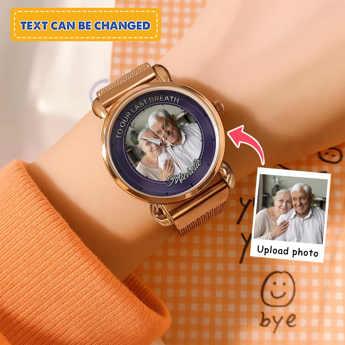 The World's Okayest Husband Personalized Photos Mesh Strap Quartz Watch