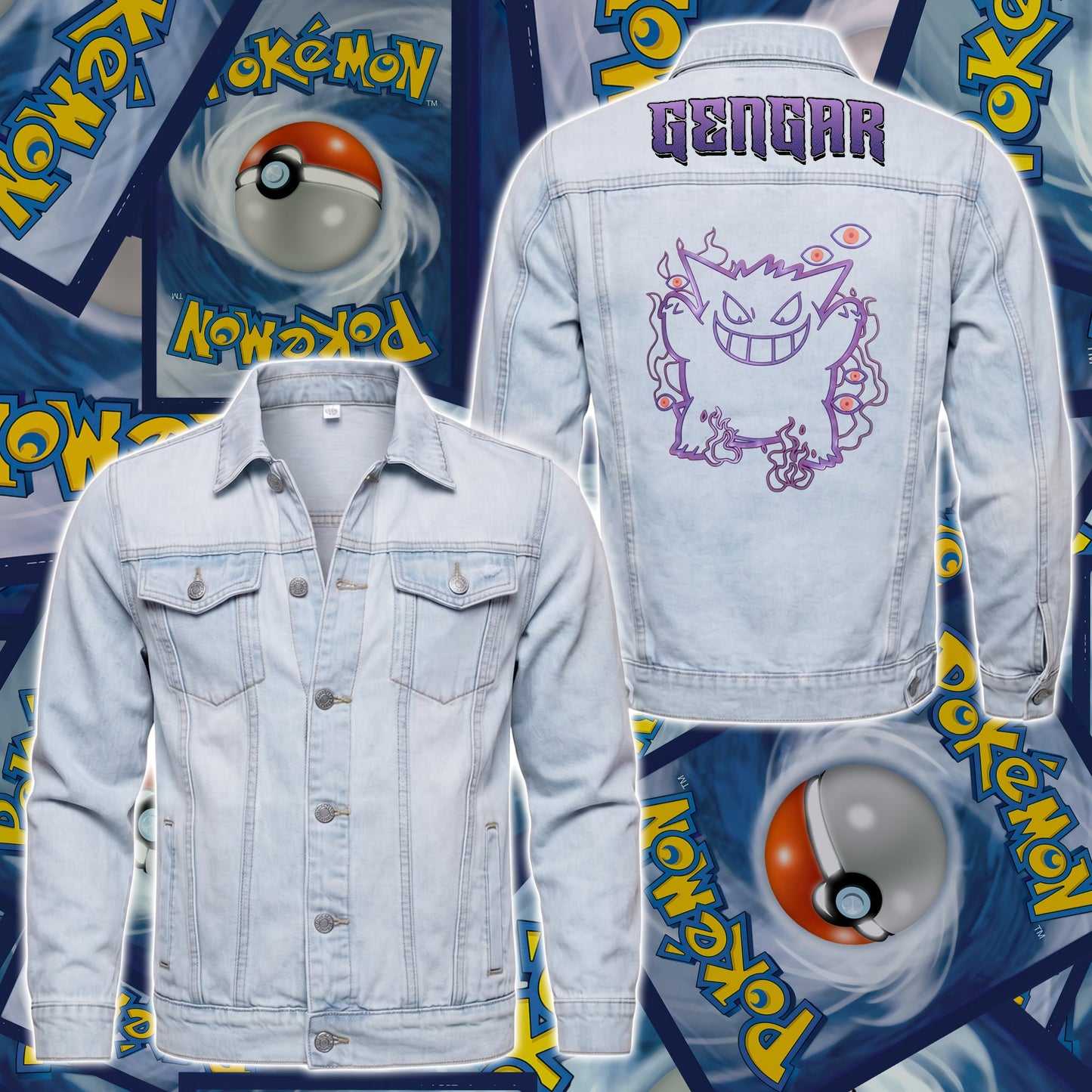 PKM Gengar Custom Lightweight Denim Jacket