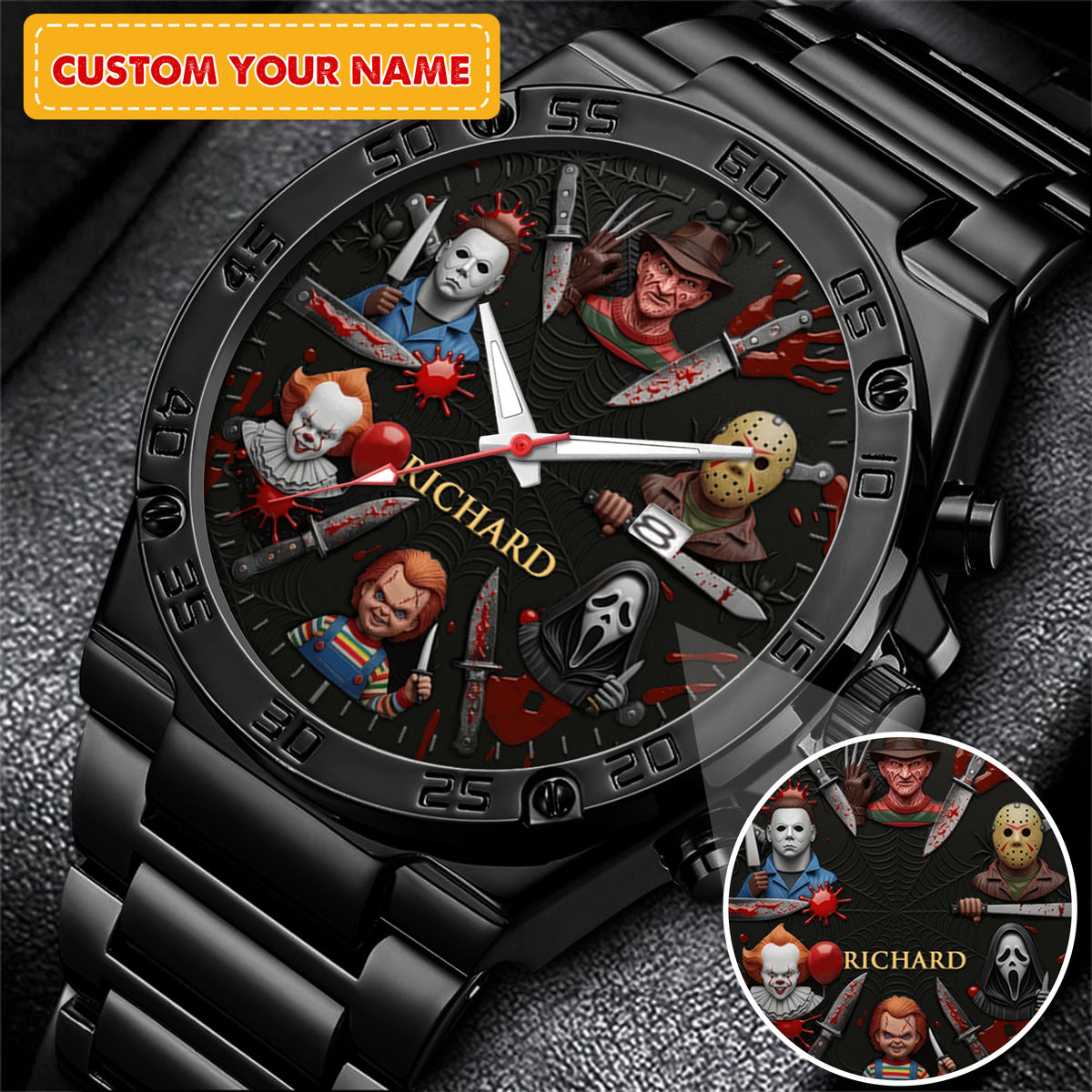 Halloween Horror Movies Personalized Quartz Watch