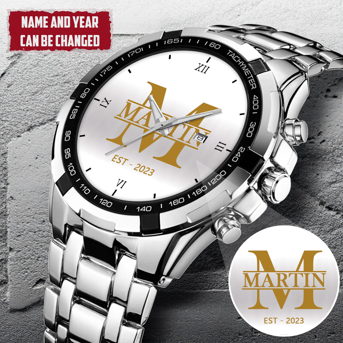 Personalized Name & Year Watch Father's Day Gift For Him