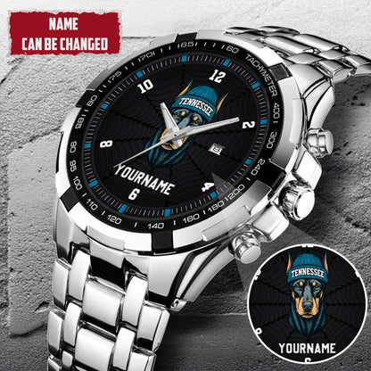 Personalized Retro Mascot Football Custom Name Watch Father's Day Gift For Him