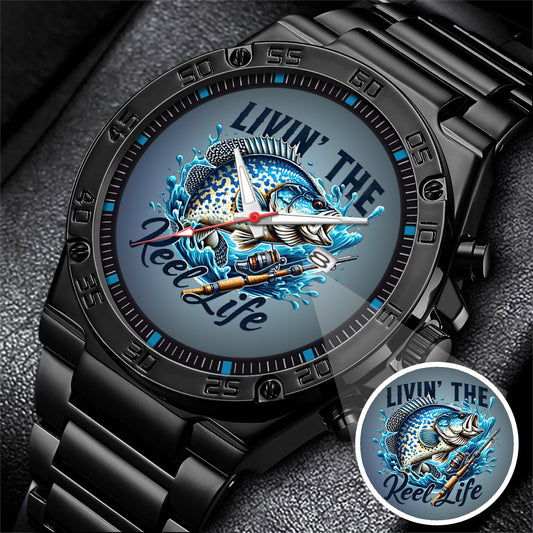 Fishing Personalized Living The Reel Live Quartz Watch Father's Day Gift For Him