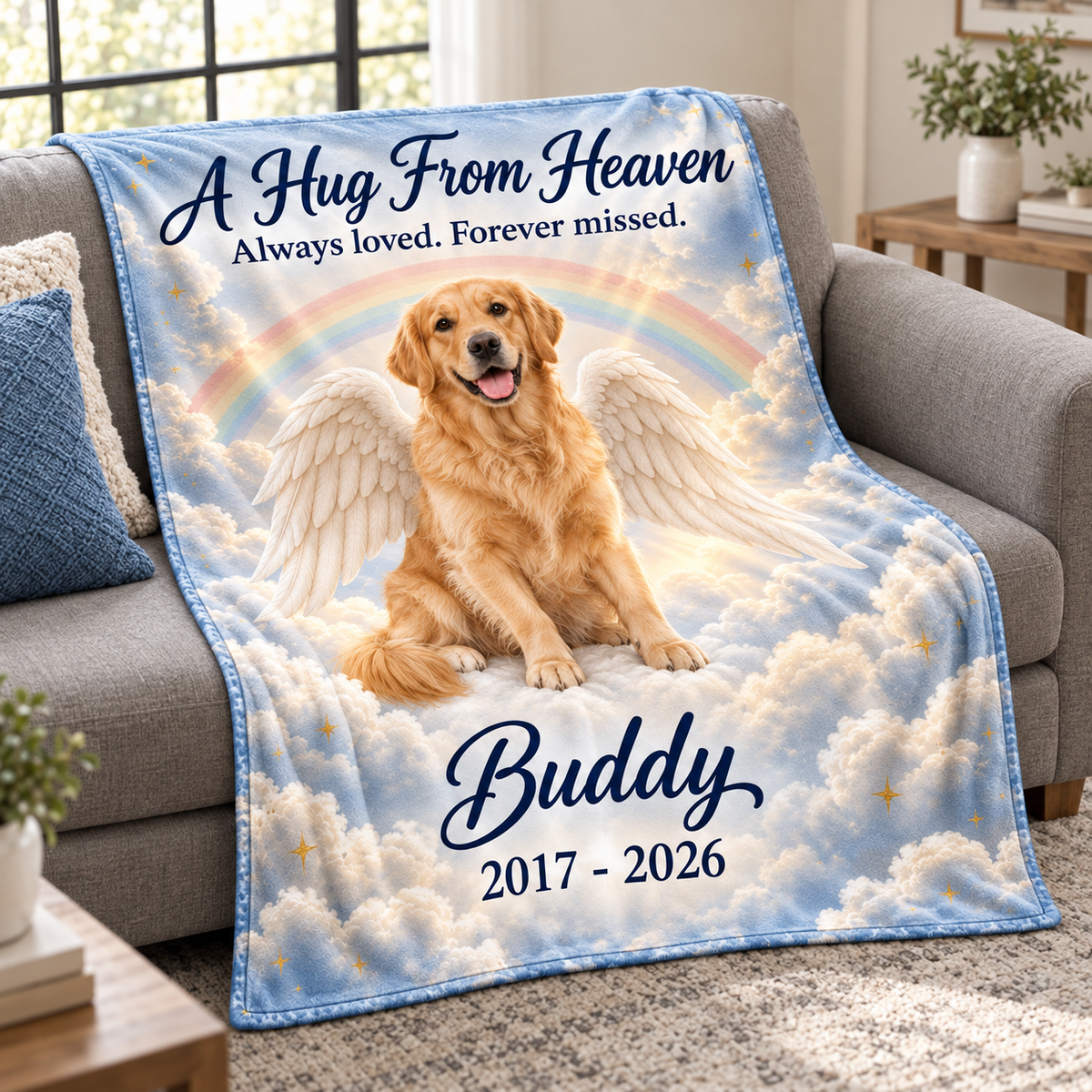 Personalized Sleeping Angel Custom Fleece Blanket