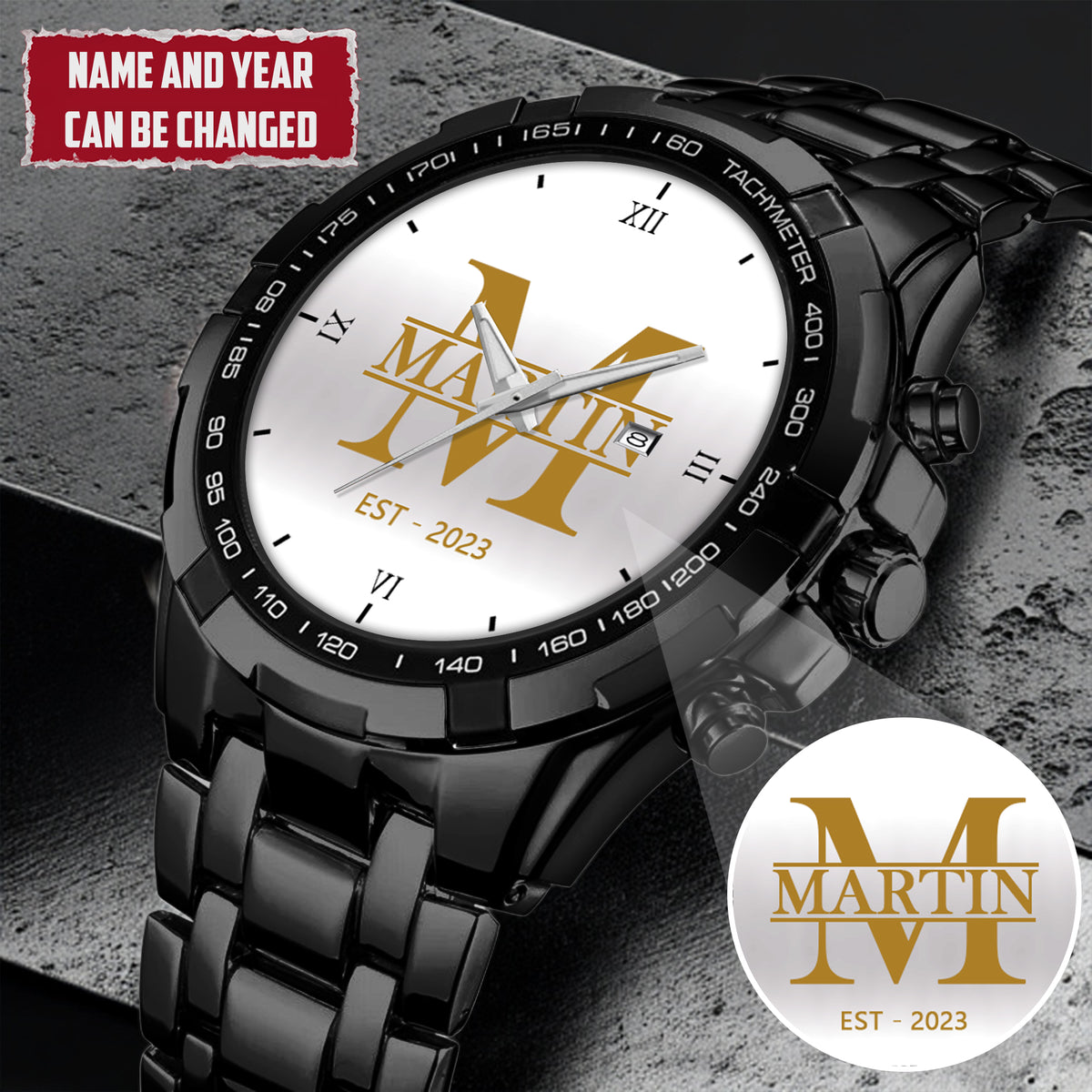 Personalized Name & Year Watch Father's Day Gift For Him