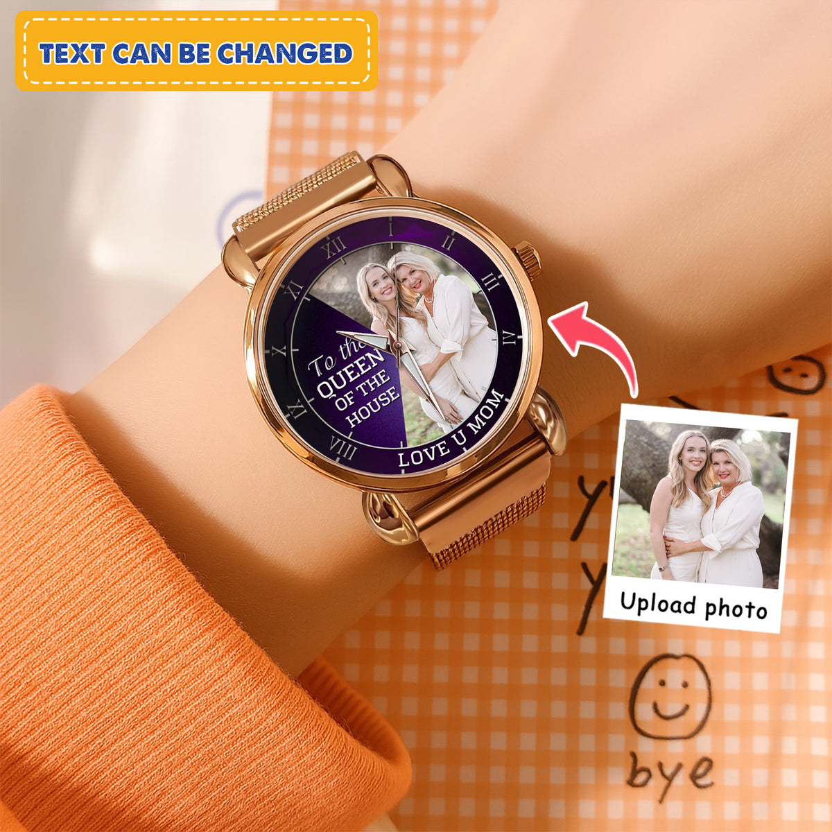 Personalized Family Photo To The Queen Of The House Quartz Watch Mother's Day Gift For Mom
