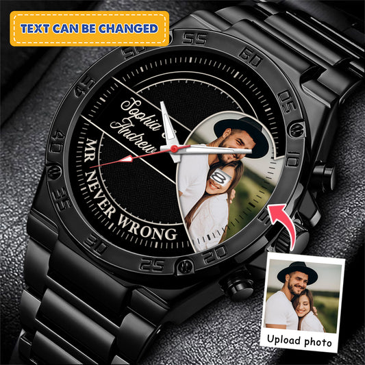 Personalized Heart Couple Photo Keepsake Watches