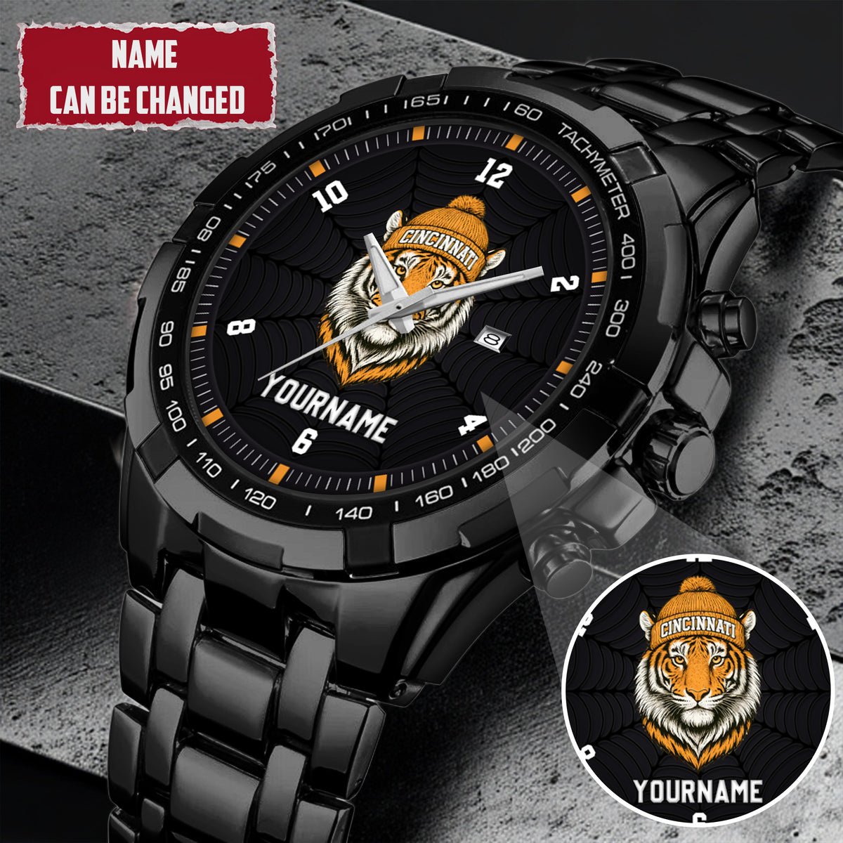 Personalized Retro Mascot Football Custom Name Watch Father's Day Gift For Him