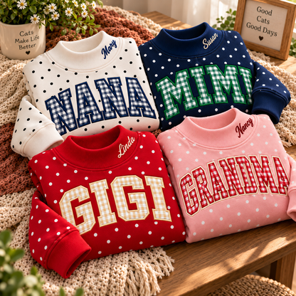 Personalized Embroidered Polka Dot Sweatshirt