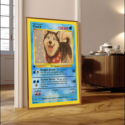 Personalized PKM Card Custom Photo Art Poster - Pet Edition