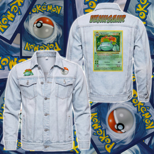 PKM Venusaur Custom Lightweight Denim Jacket