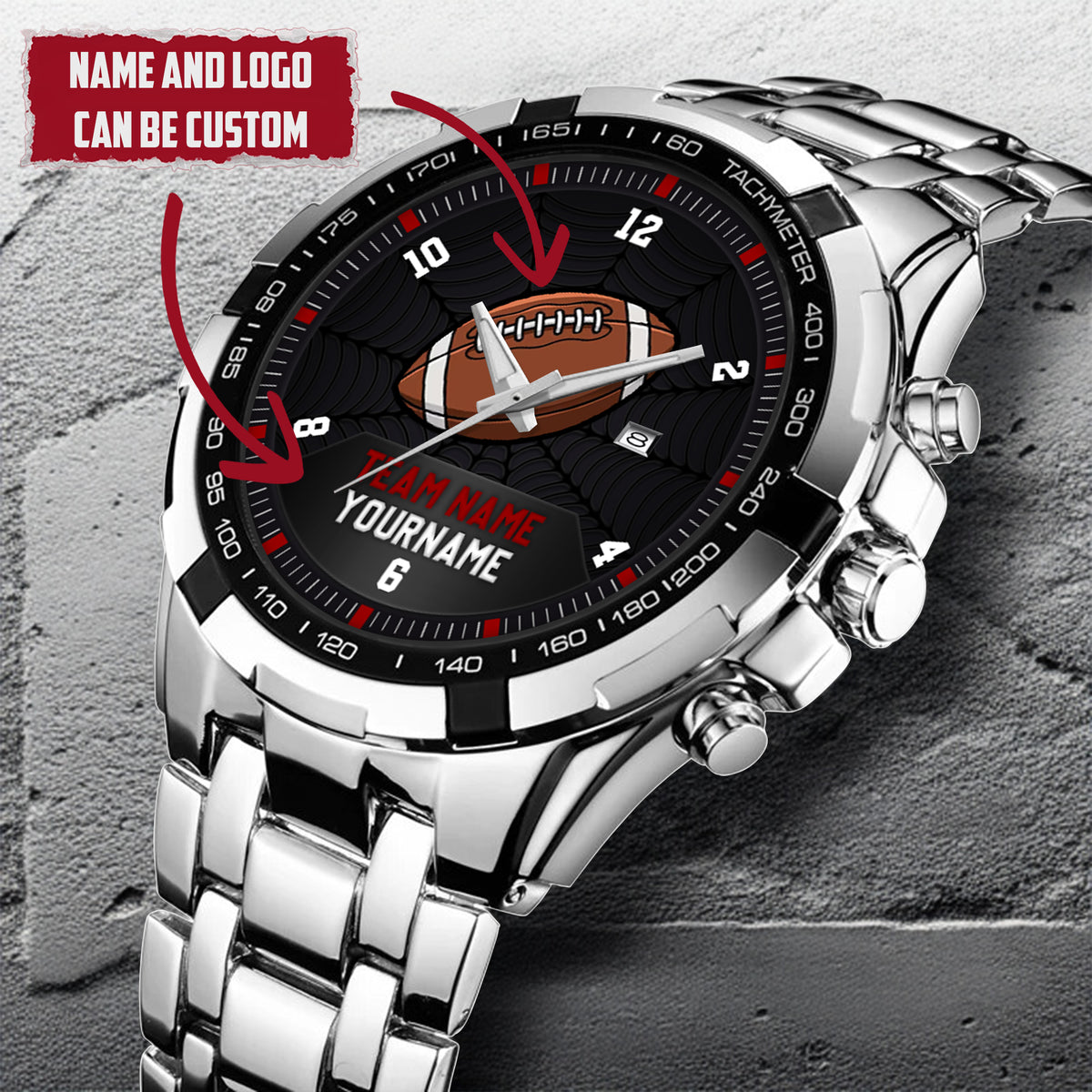 American Football Personalized Team Name & Name Quartz Watch