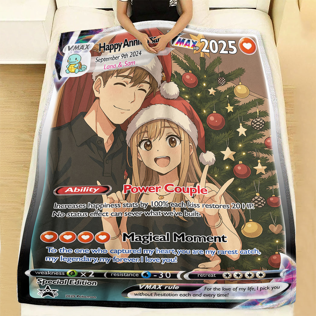 Personalized PKM Couple Photo Art Blanket - Anniversary Edition