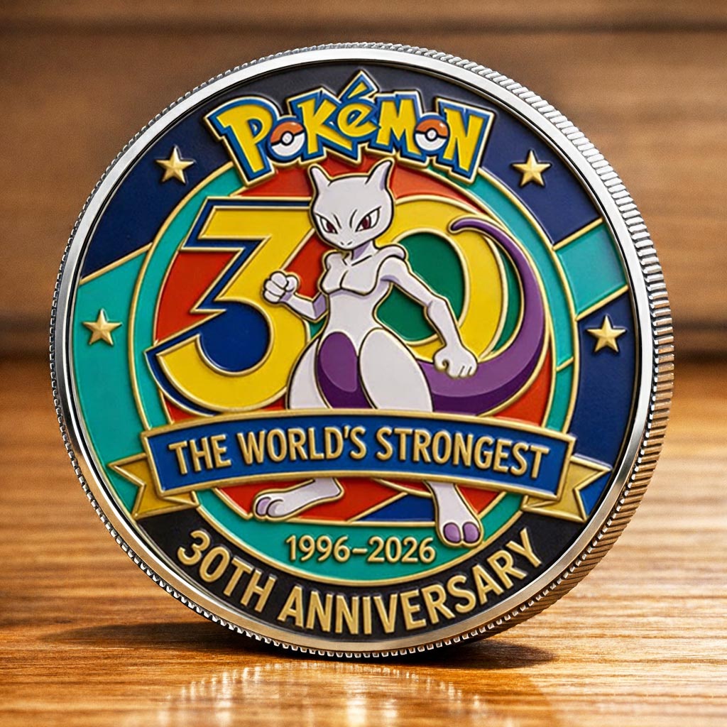 Poke 30th Anniversary Mewtwo Collector Edition Printed Coin