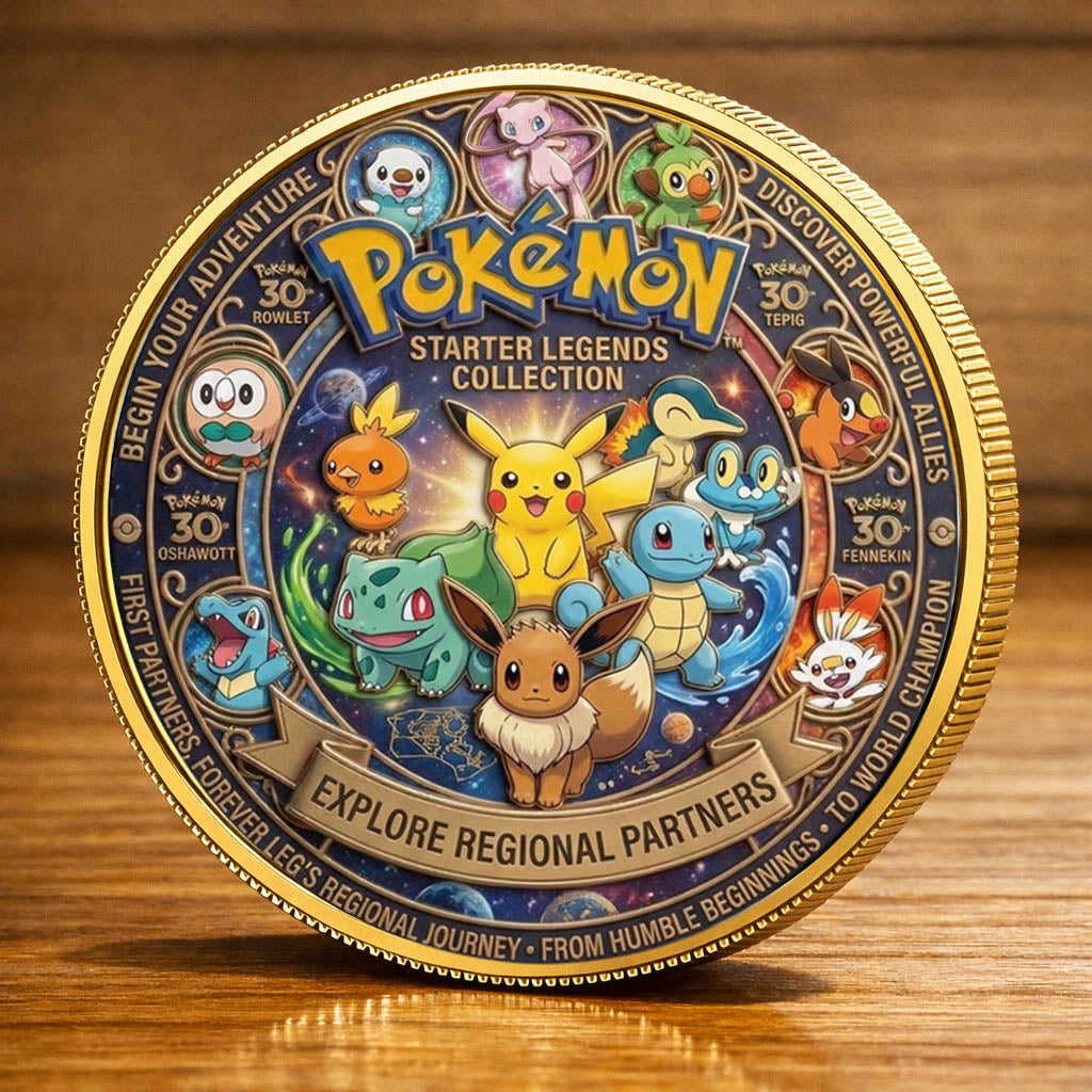 Poke 30th Anniversary Starter Legends Collection Printed Commemorative Coin