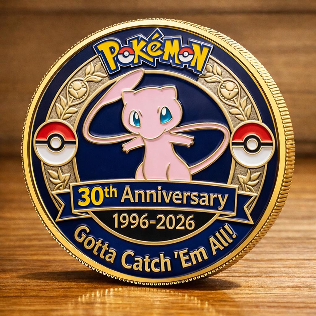 Poke 30th Anniversary Mew Collector Edition Printed Coin