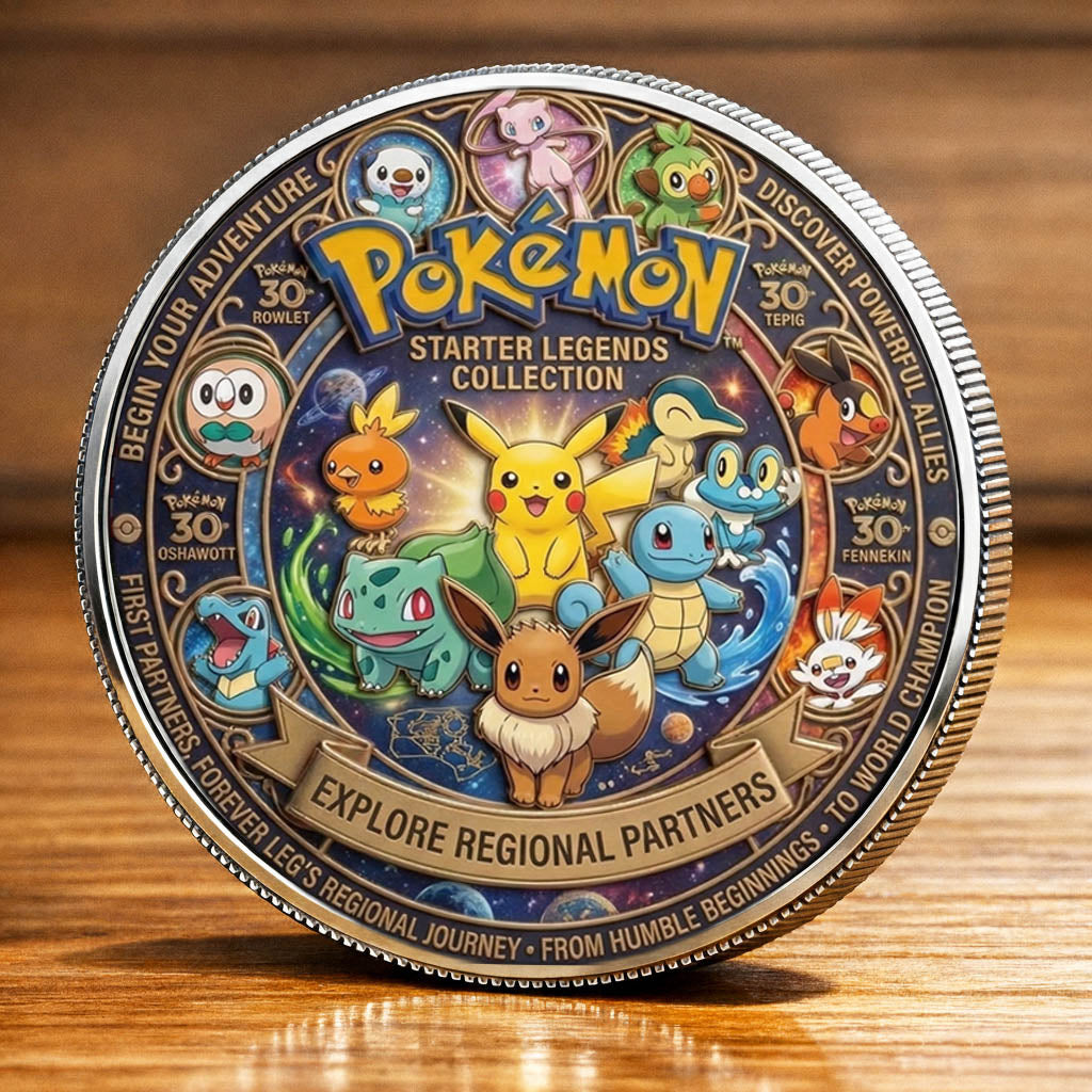 Poke 30th Anniversary Starter Legends Collection Printed Commemorative Coin
