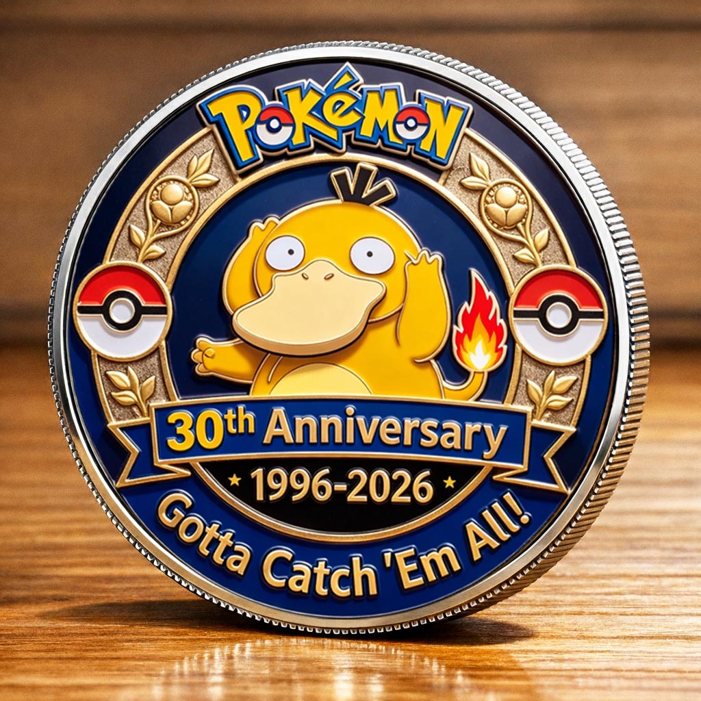Poke 30th Anniversary Psyduck Collector Edition Printed Coin