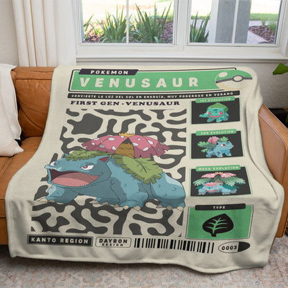 Anime PKM Venusaur Blanket Holiday Gift