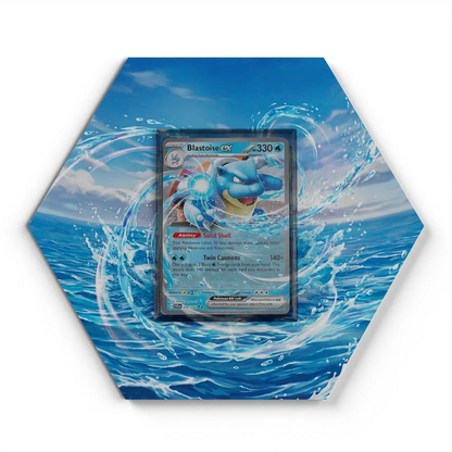 30/142 Blastoise EX Pokémon Card Artwork Hexagon Display