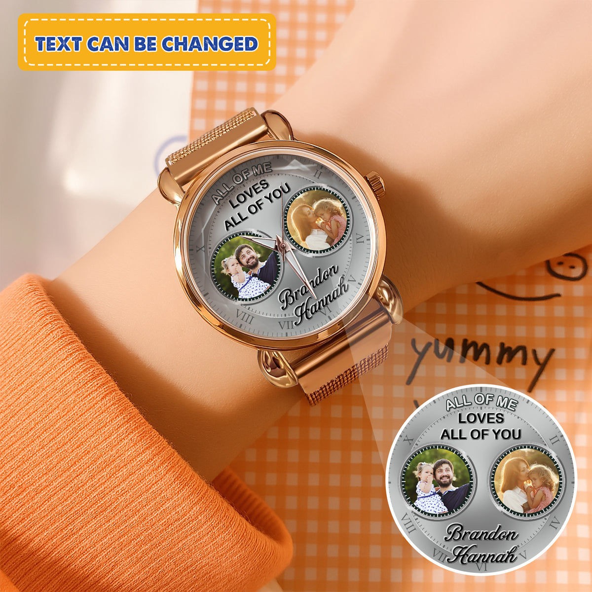 Family Personalized Photos Mesh Strap Quartz Watch
