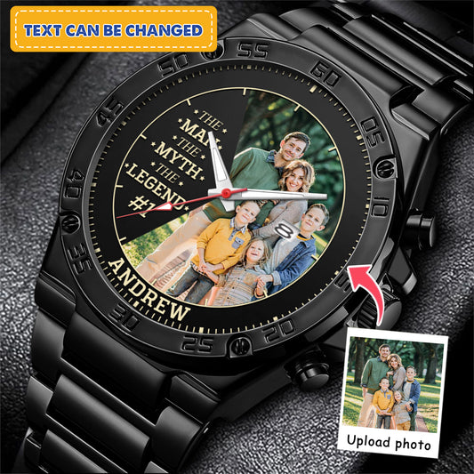 Personalized Family Photo The Man The Myth The Legend Watch Father's Day Gift For Dad