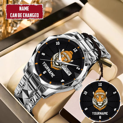 Personalized Retro Mascot Football Custom Name Watch Father's Day Gift For Him