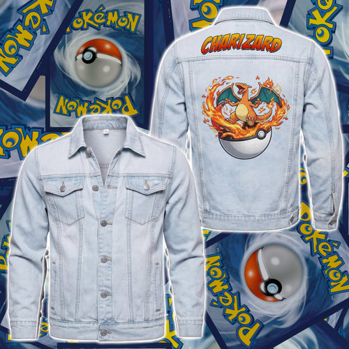 PKM Charizard Custom Lightweight Denim Jacket