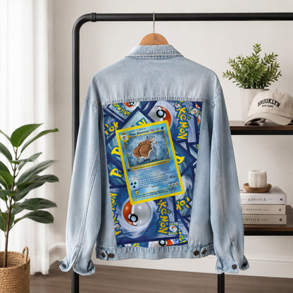 PKM Thicc Blastoise Custom Lightweight Denim Jacket