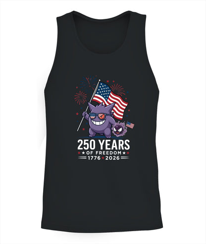 Gengar Gastly 250 Years of Freedom 1776–2026 Patriotic Printed Graphic Hoodie Sweatshirt T-Shirt