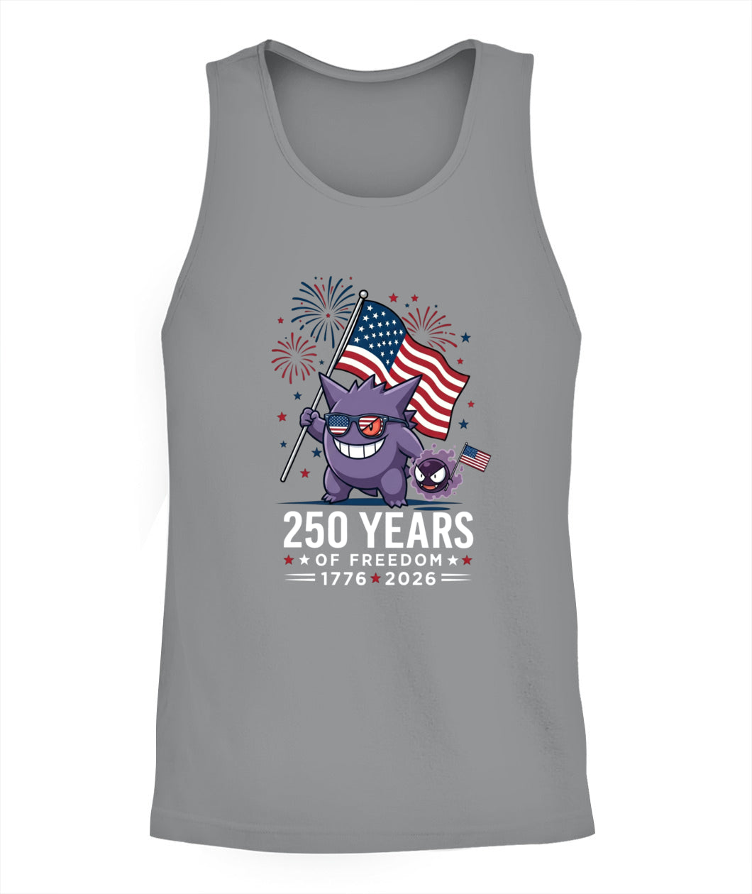 Gengar Gastly 250 Years of Freedom 1776–2026 Patriotic Printed Graphic Hoodie Sweatshirt T-Shirt