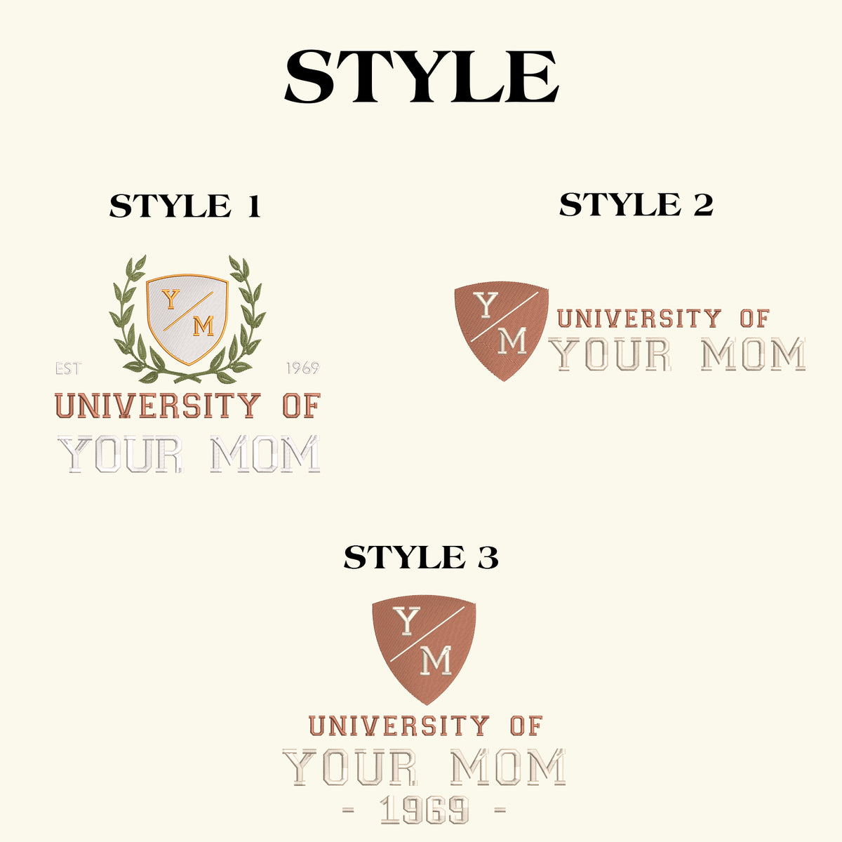 Mother's Day Personalized Embroidered University Of Your Mom Hoodie Sweatshirt T-Shirt